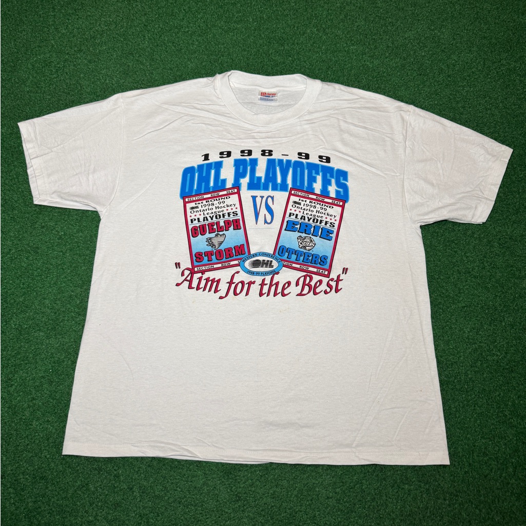 Vintage Erie Otters 90s Ohl Playoffs 1999 Xl Hockey T Shirt